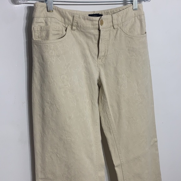 Womyn Bone brocade Straight Leg Chic Pants Women 6 tan - Picture 3 of 7